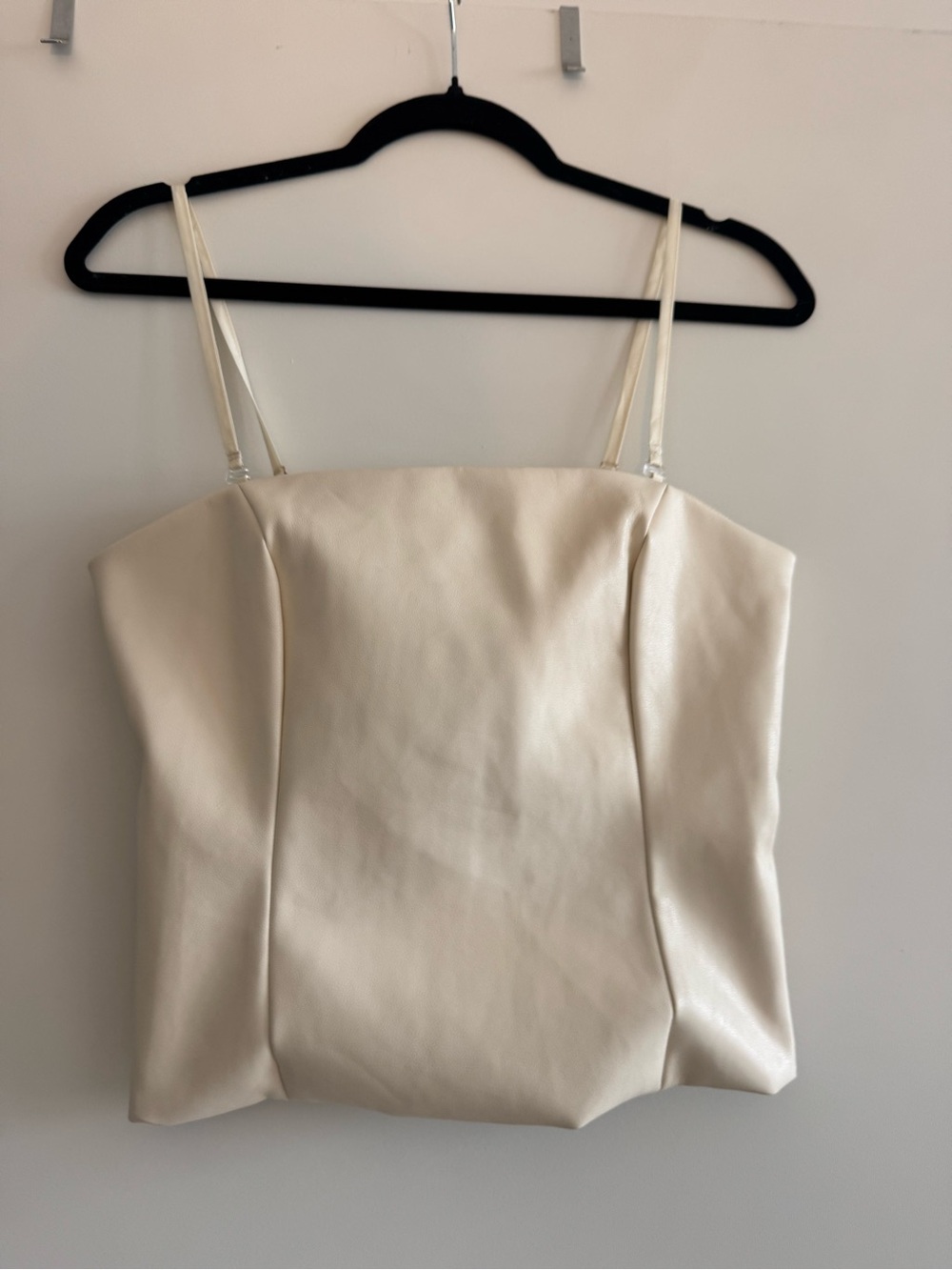 Cream Square-Neck Spaghetti Strap Camisole